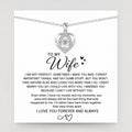 CALEO To My Wife Heart Necklace Gift Set to-my-wife-08-silver-quote