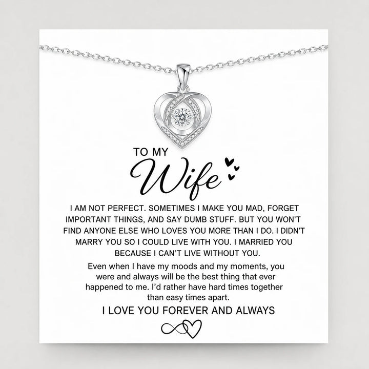 CALEO To My Wife Heart Necklace Gift Set to-my-wife-08-silver-quote