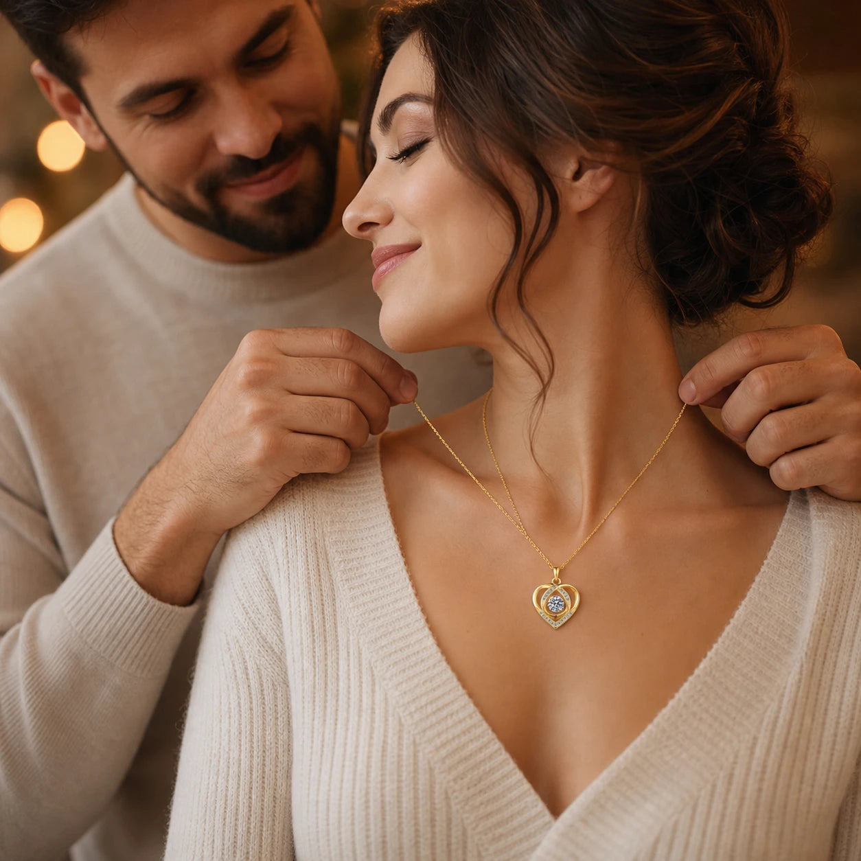 CALEO To My Wife Heart Necklace Gift Set to-my-wife-09-gold