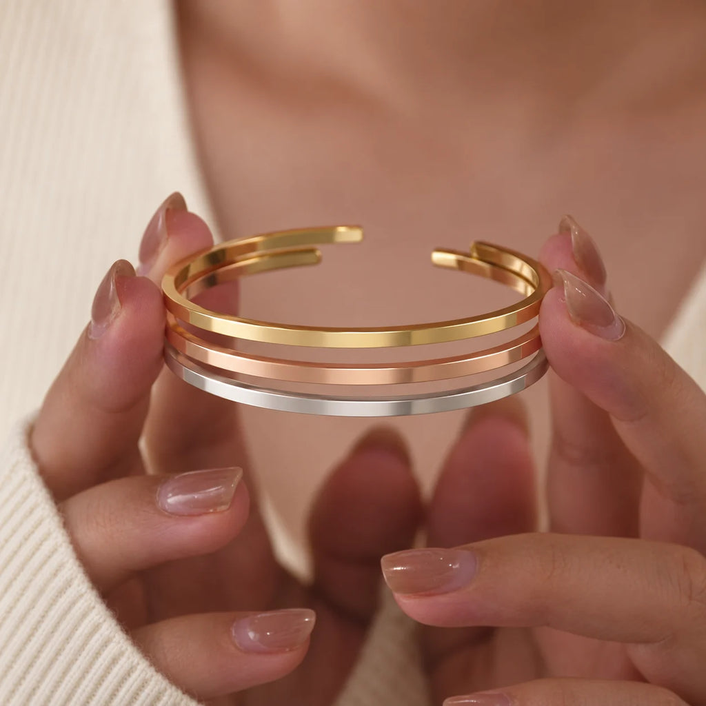 This Too Shall Pass Cuff V2 - Gold Rose Gold and Silver