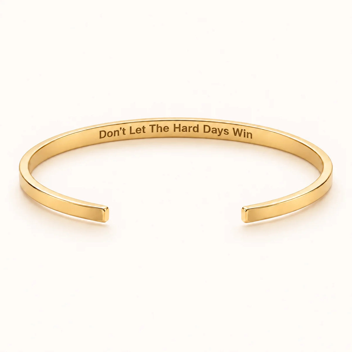 Don't Let The Hard Days Win - Gold This Too Shall Pass Cuff V2 inner engraving preview
