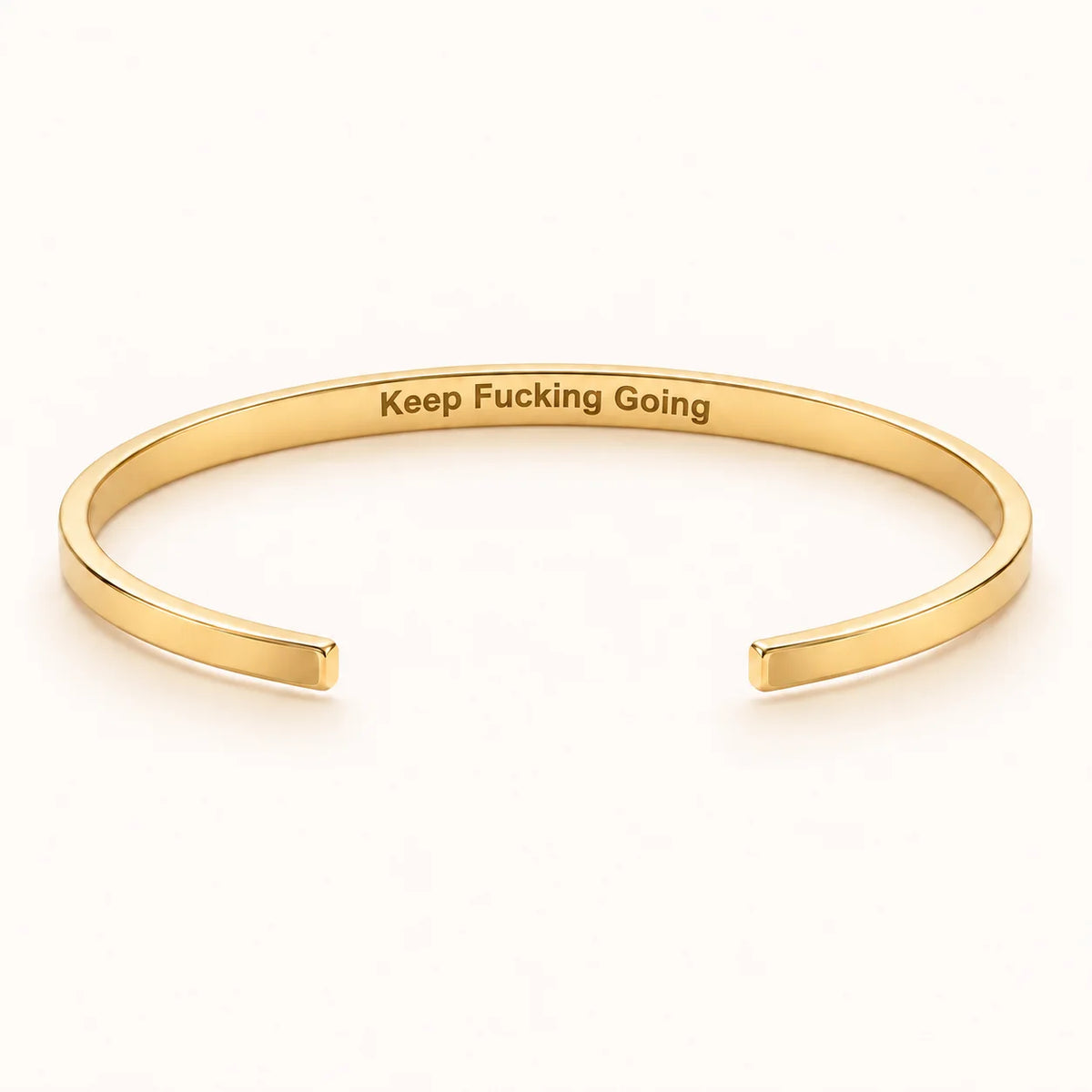 Keep Fucking Going - Gold This Too Shall Pass Cuff V2 inner engraving preview