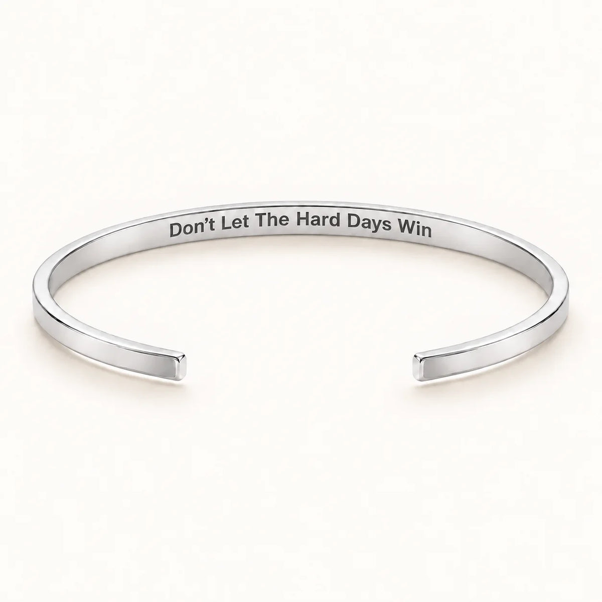 Don't Let The Hard Days Win - Silver This Too Shall Pass Cuff V2 inner engraving preview