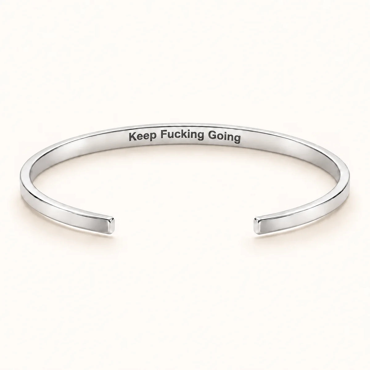 Keep Fucking Going - Silver This Too Shall Pass Cuff V2 inner engraving preview