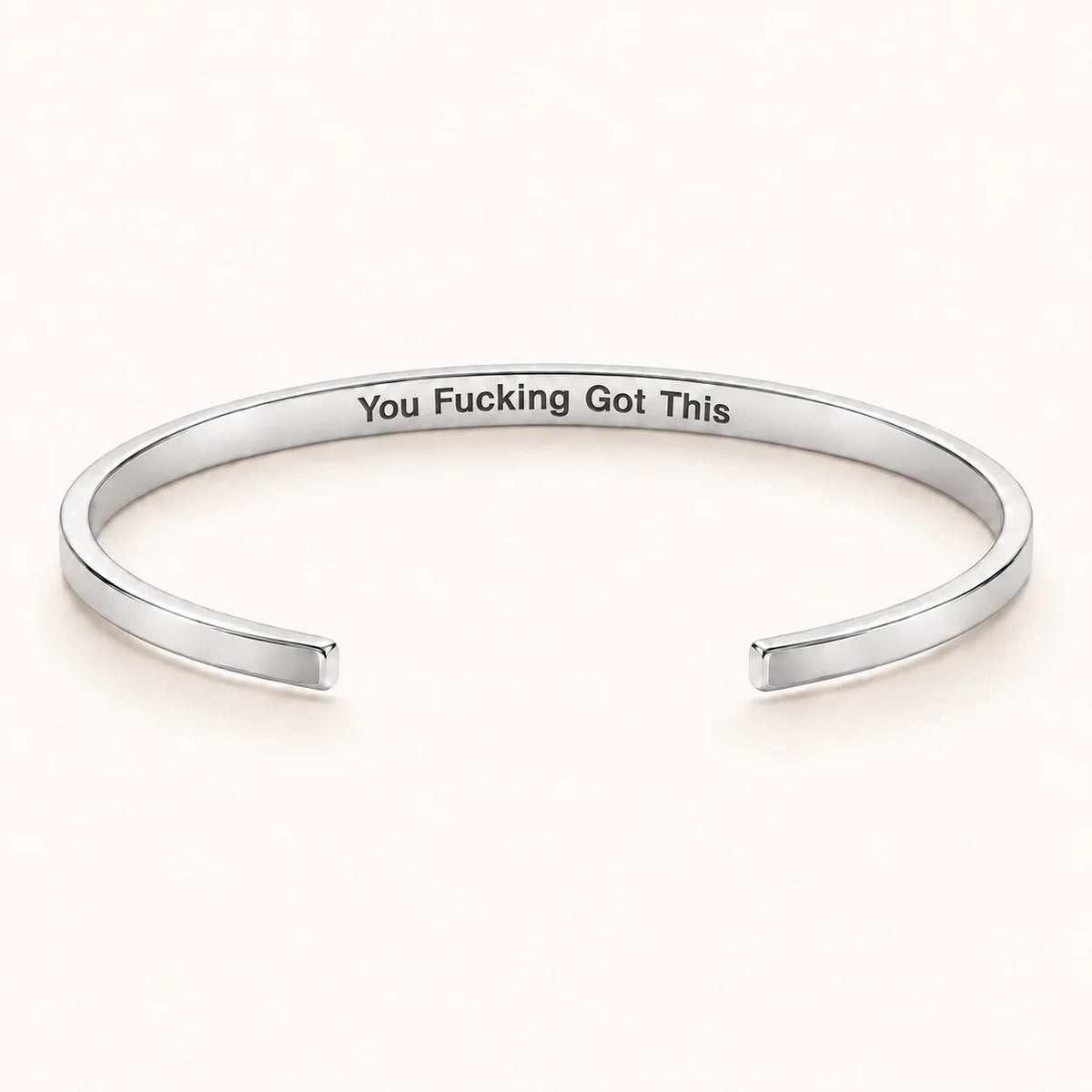 You Fucking Got This - Silver This Too Shall Pass Cuff V2 inner engraving preview