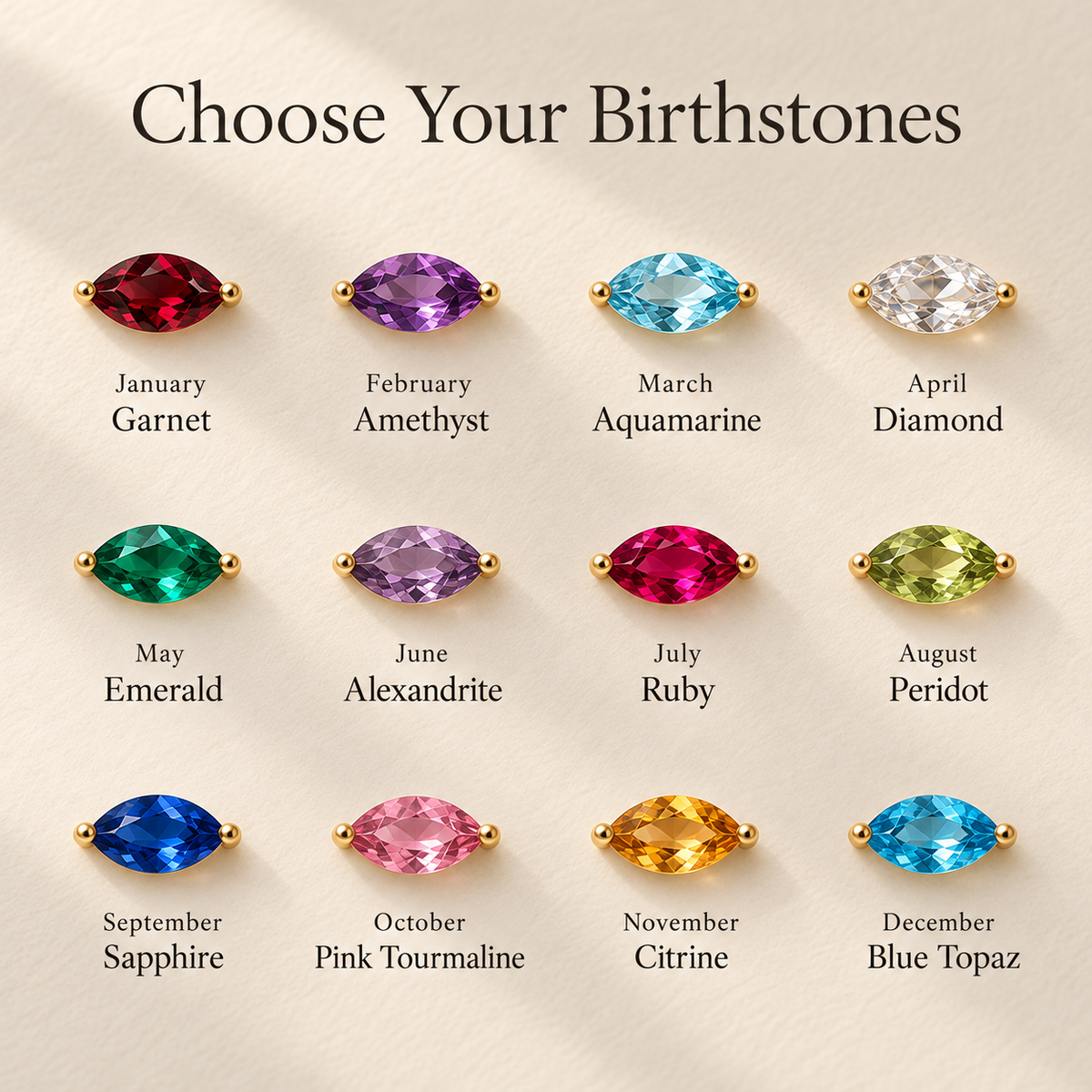 Family Birthstone Necklace