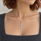 Twining Grace Cross Necklace - lifestyle silver