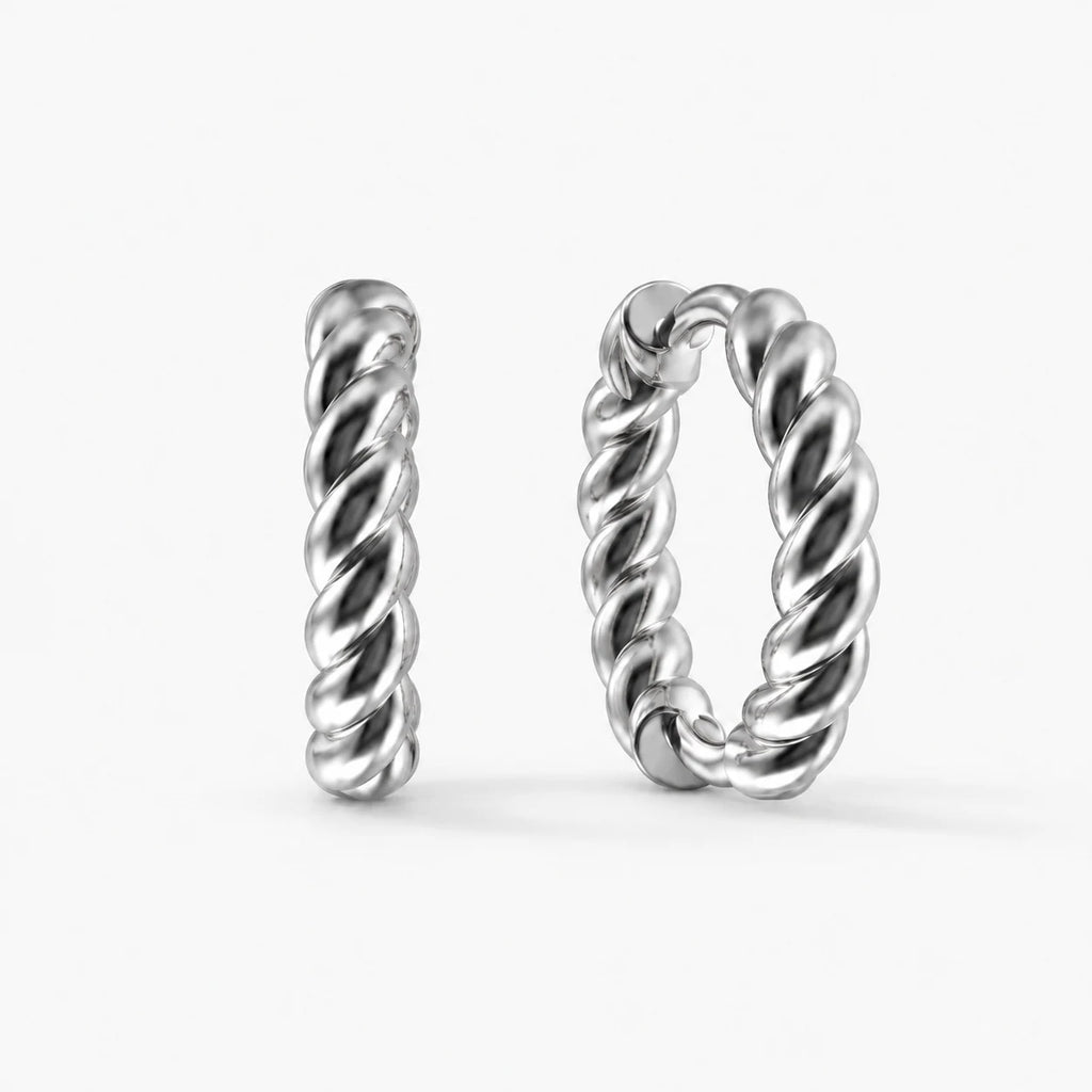 Twisted Grace Hoops - thumbnail silver