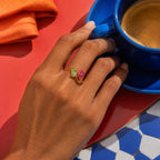 Personalised Two Birthstone Toi et Moi Ring