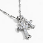 Twofold Grace Cross Necklace - thumbnail silver