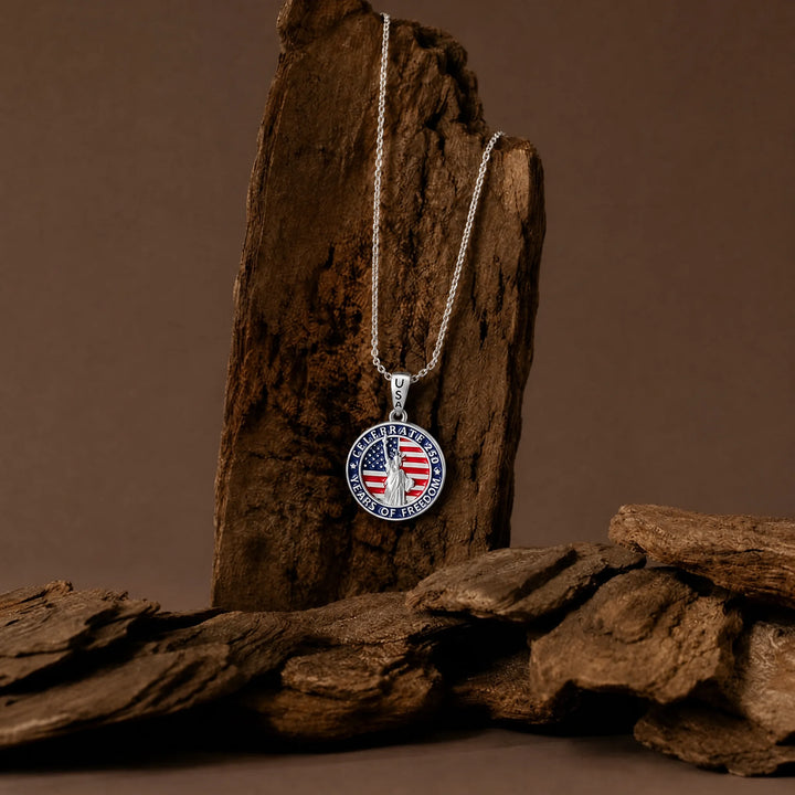 CALEO lifestyle necklace image - 250 Years of Freedom Statue of Liberty Medallion Charm - 2026-07-22