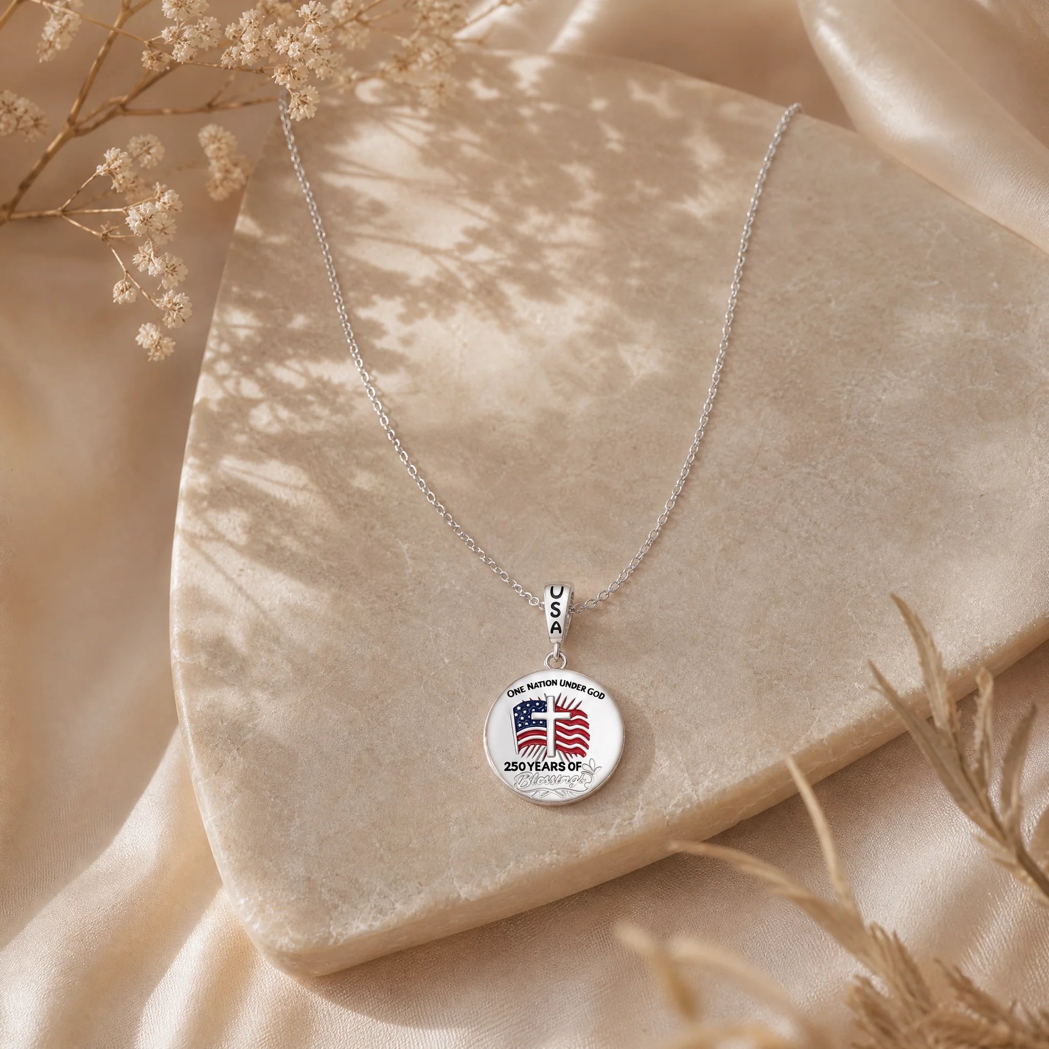 CALEO lifestyle necklace image - One Nation Under God 250 Years Medallion Charm - 2026-07-22
