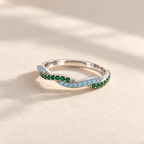 Wavy Birthstone Promise Ring — neutral product still life