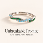 Wavy Birthstone Promise Ring — Unbreakable Promise emotional thumbnail