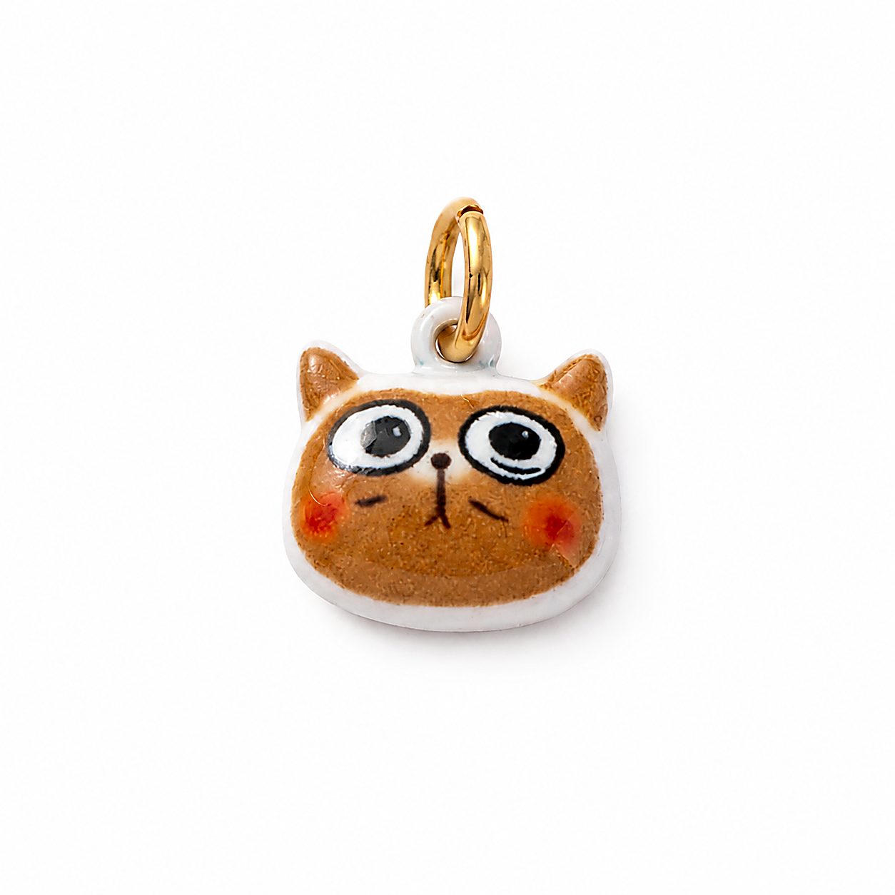 CALEO clean white thumbnail - Wide-Eyed Tan Cat Face Pendant Charm - 2026-07-24