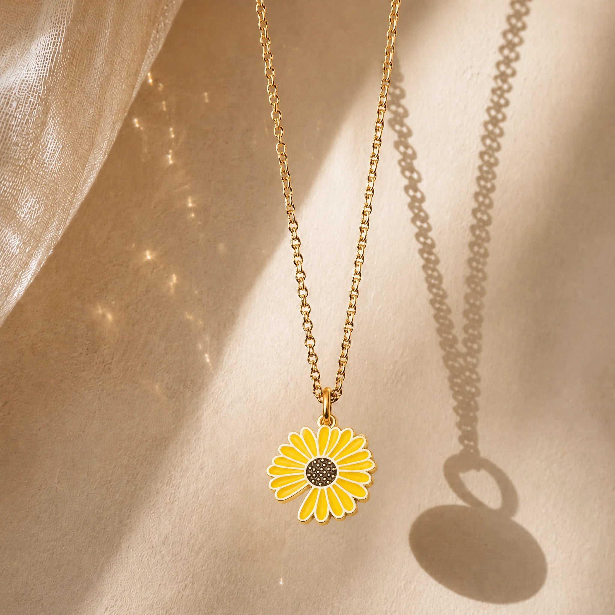 CALEO lifestyle necklace image - Yellow Daisy Enamel Pendant Charm - 2026-07-22
