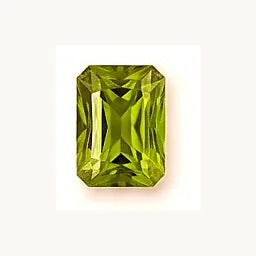 August Peridot emerald-cut birthstone
