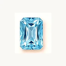 March Aquamarine emerald-cut birthstone